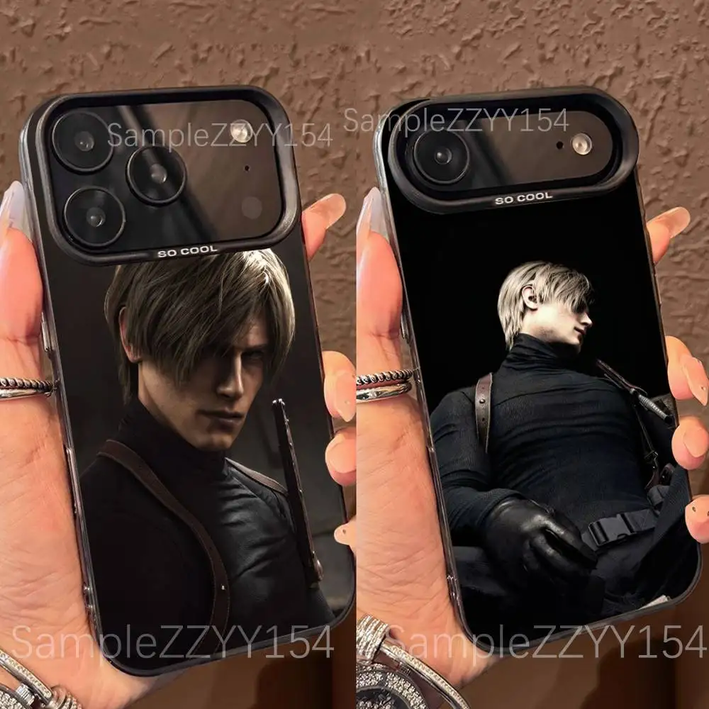 

Leon Kennedy Resident Evil 4 Phone Case For iPhone 17,16,15,14,13,12,X,8,Pro,Max,Plus,E,SE4,Air,Mini Black IMD Matte