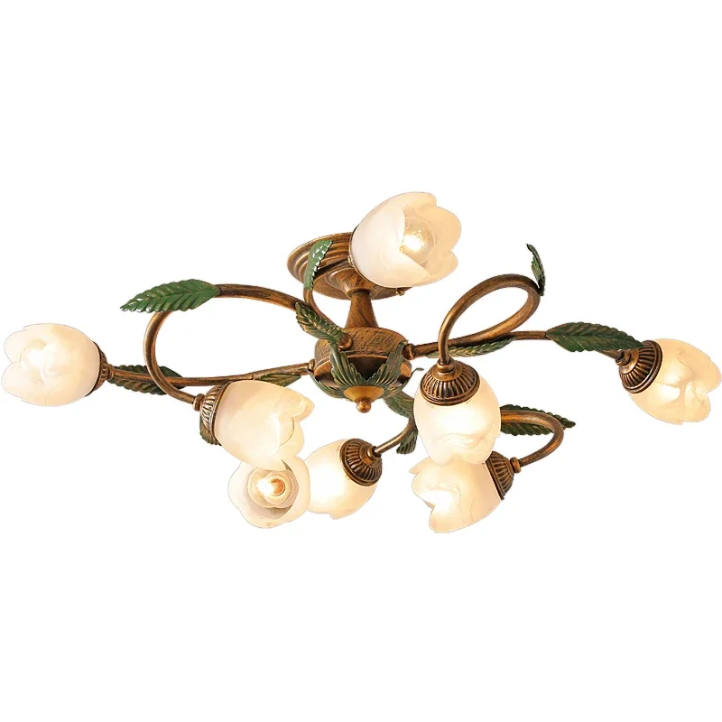 PLLY  American Pastoral Ceiling Light LED Creativity Flower Living Room Dining Room, Bedroom Home Decoration Lights