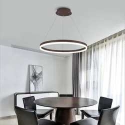 Nordic Minimalist Ring Led Ceiling Chandelier Dimmable for Table Dining Room Kitchen Bedroom Pendant Lights Home Decor Fixture