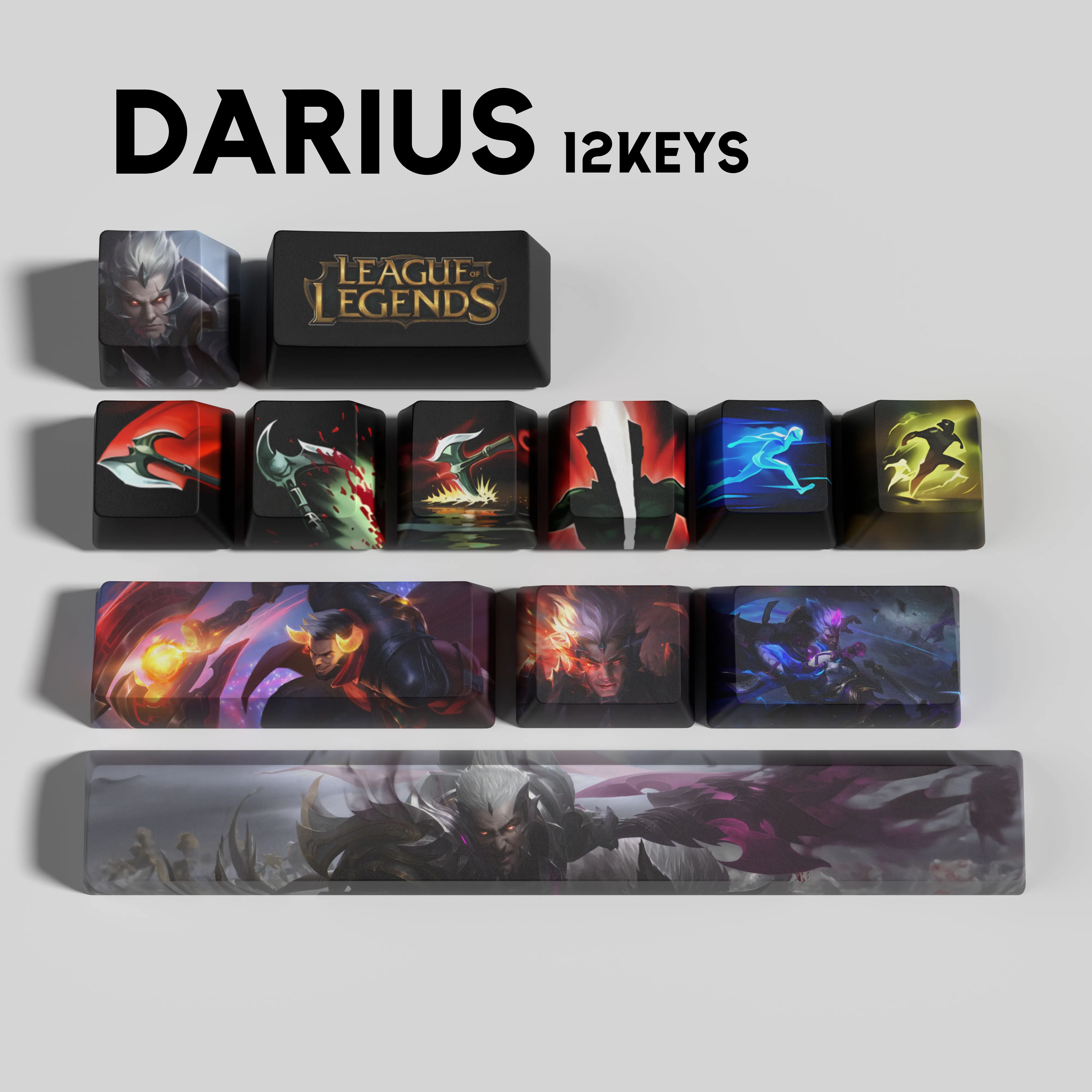 Darius keycaps League of Legends rakan keycaps  game keycaps OEM Profile 12keys PBT dye sub keycaps