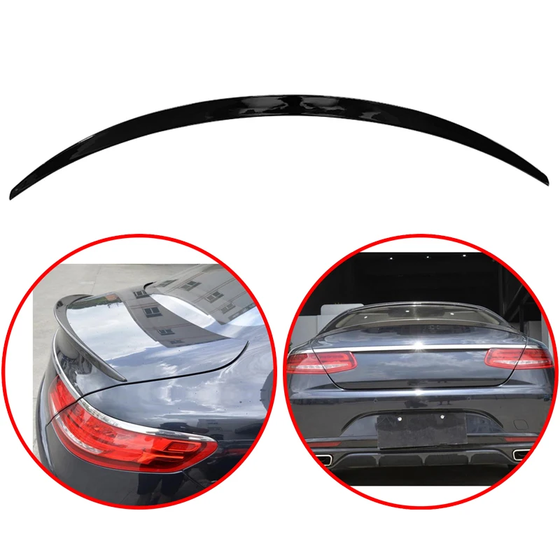 

For Mercedes Benz S Class Coupe C217 2 Door 2014 2015 2016 2017 2018 2019 2020 Spoiler Car Rear Wing Glossy Black Carbon Fiber