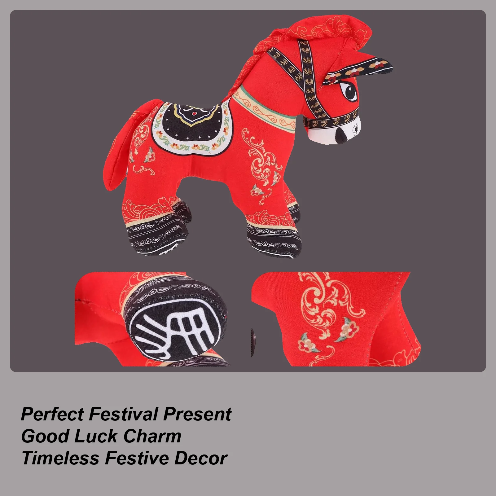 

Lunar New Year Horse Stuffed Home Decor Plush Toy 2026 Horse Year Mascot Doll For Bedroom Living Room Study Car Sofa Bed Kids