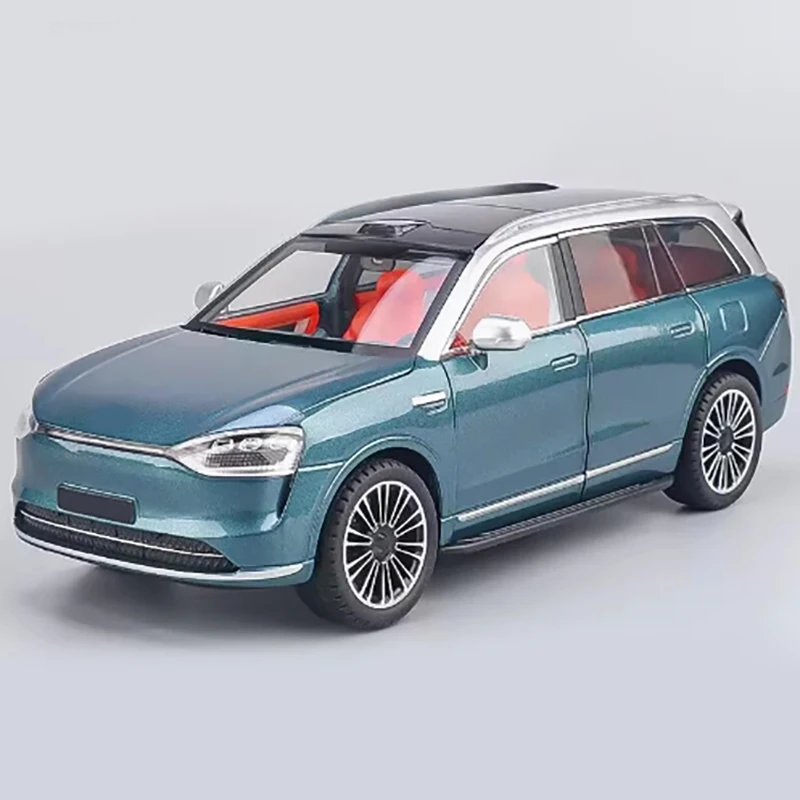 Diecast 1: 24 escala liga modelo de carro simulação nova energia suv modelo de carro acabado m9m7 hobby coleção ornamentos brinquedos presentes
