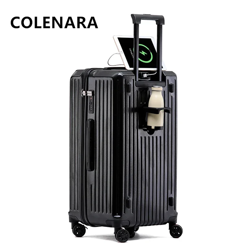 COLENARA-Valise à Roulettes Universelle pour Femme, Valise de Haute Qualité, Chariot Surdimensionné, ABS + PC, Boîte d'Embarquement