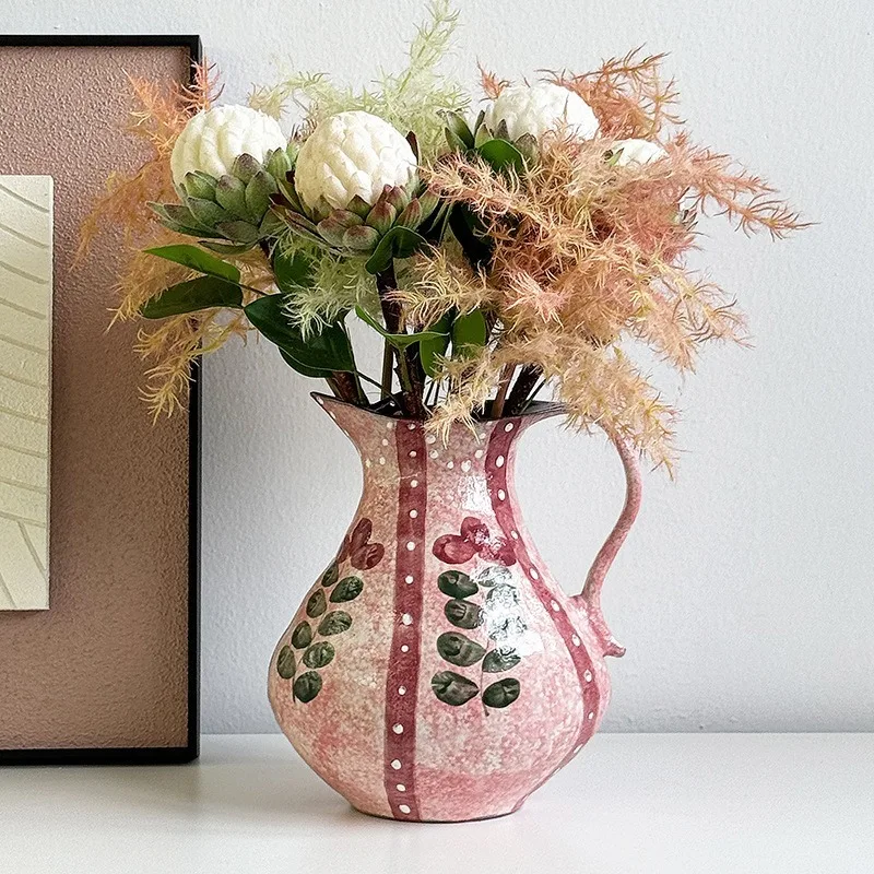 Vase High-end American Ceramic Retro Living Room Ornament تحف كبيره للمنزل В Скандинавском Стиле 2026 Floreros Altos