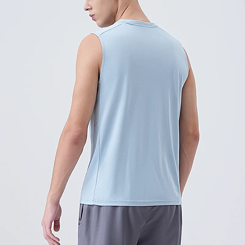 

Summer New Sports and Leisure Vest Men's Running Breathable Round Neck Vest Tide