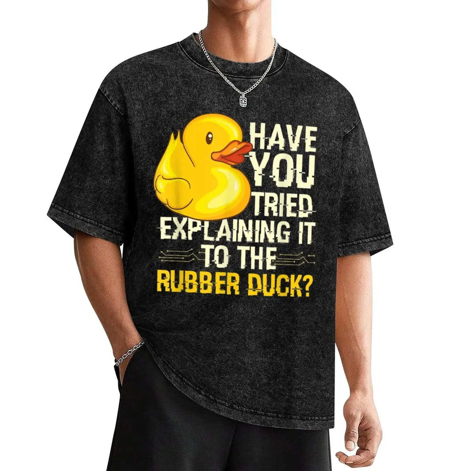 Funny Programmer - Rubber Duck Debugging, Funny Programmer Gift Design T-Shirt tees vintage clothes plain t shirts men