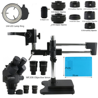 3.5x-90x Simul Focal Trinocular Stereo Microscope Double Boom Stand 0.5X 0.7X 0.75X 2X Barlow Lens For PCB Solder Lab Detection