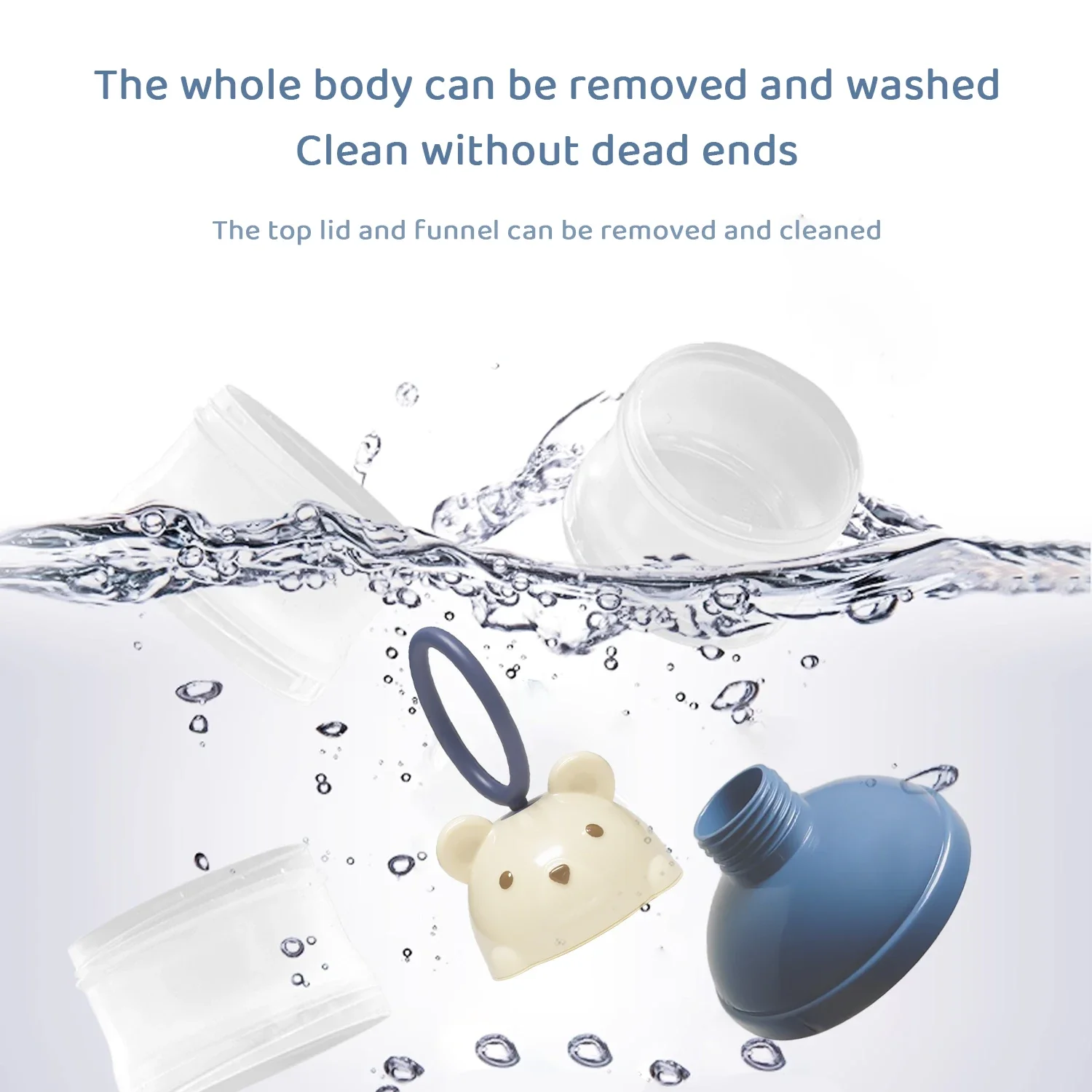 Scatola per latte in polvere per bambini a 4 strati, scatola scomparsa per alimenti complementari per neonati, scatola sigillata per farina di riso e frutta