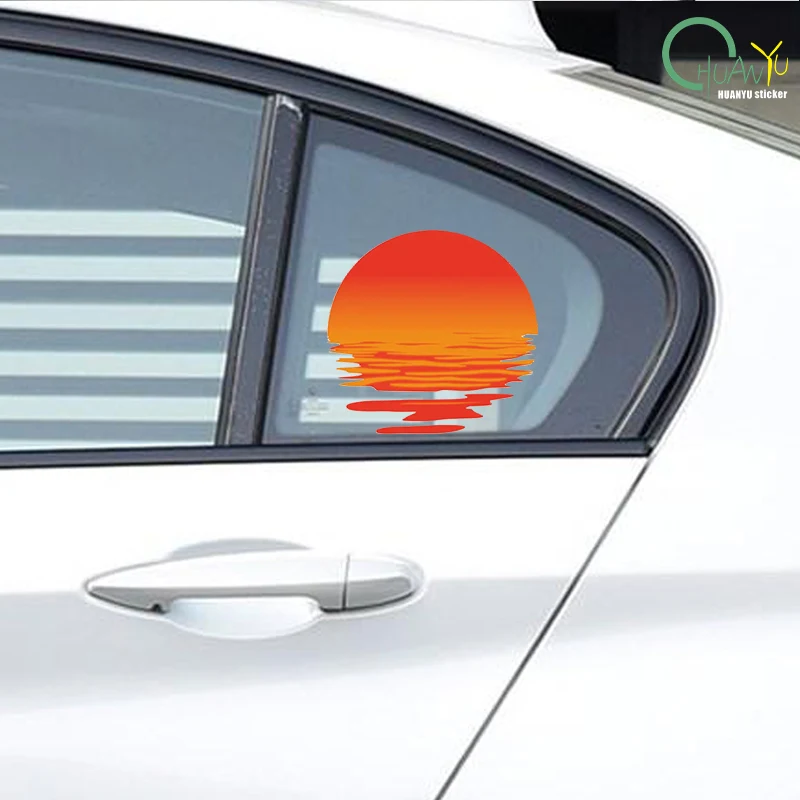 Sunset Car Stickers Vinyl Palm Tree Auto Decals Charm Side Window Cover Automobile Tuning Decor Accessories  Styling