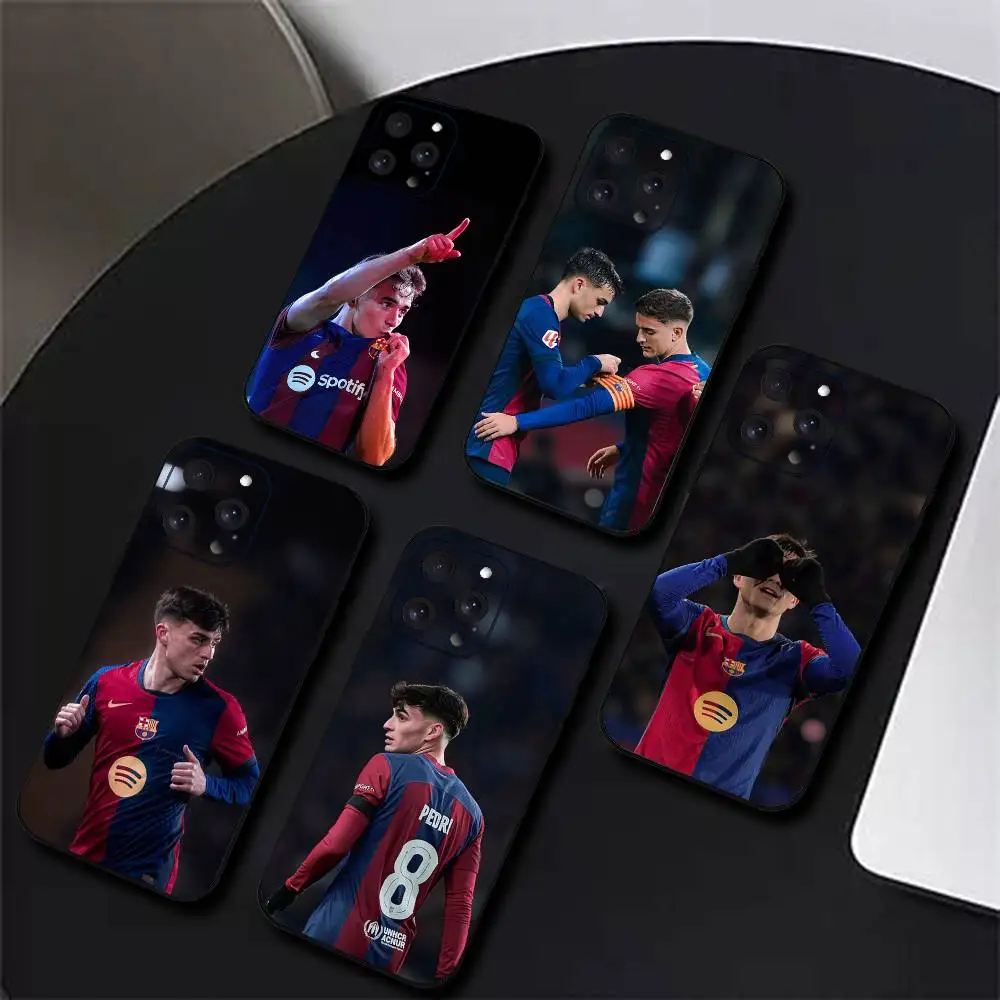 جراب هاتف Gavi Pedri لهاتف IPhone17 16 15 14 13 Pro Max 11 12 غطاء سيليكون أسود صغير