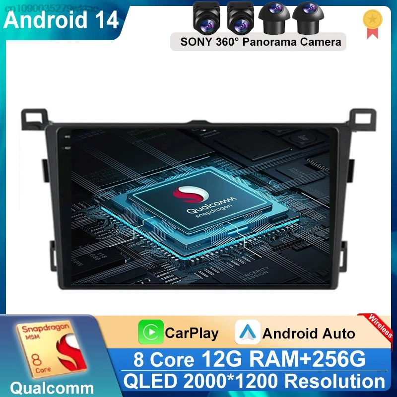 

Android 14 Carplay Auto For Toyota RAV4 Rav 4 2013 2014 2015 2016 2017 2018 2019 Car Radio Multimedia Video Player GPS Head Unit
