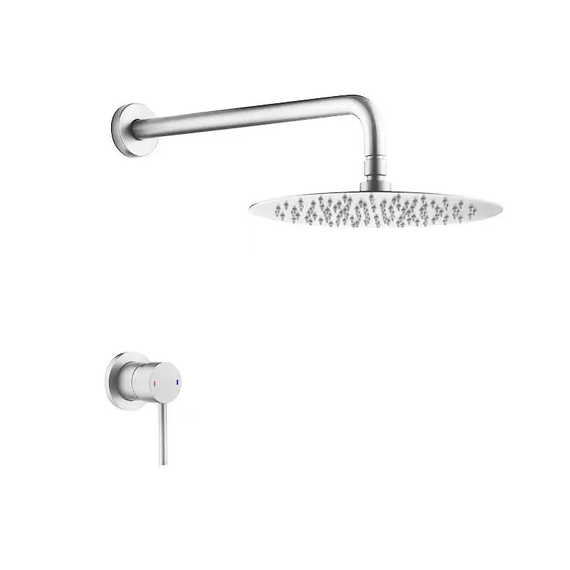 Imagem -05 - Latão Escondido Banheiro Chuveiro Chuveiro Parede Pendurado Top Round Shower Head Conjunto Cortina de Água Fria Quente Torneira de Mistura