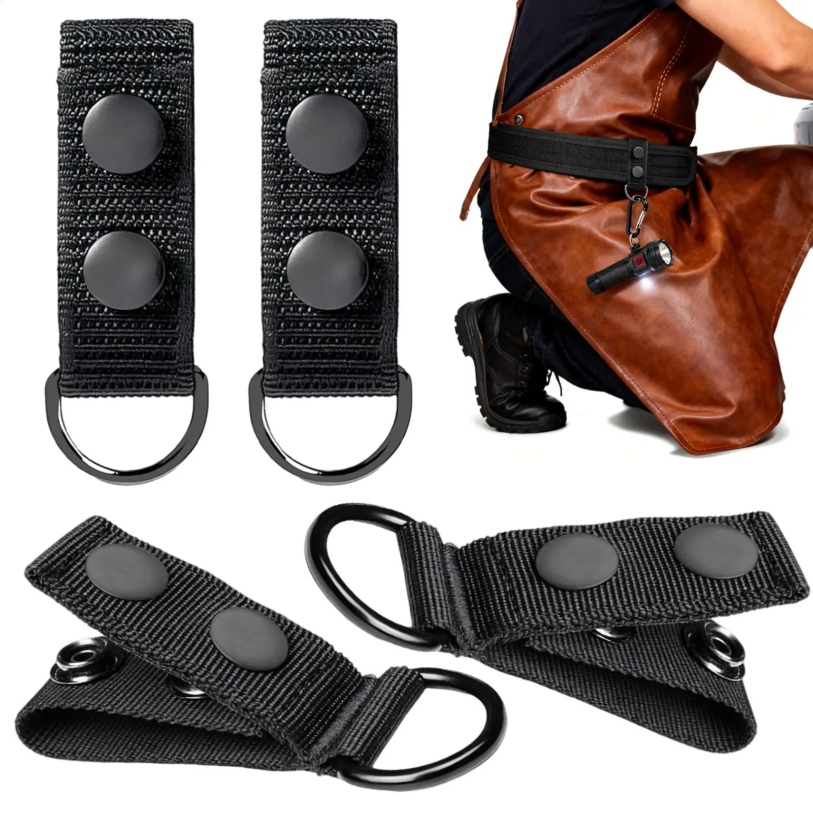 4pcs Duty Belt Keepers Non-Slip Belt Stabilizer for Men, Enforcement Officers, Security, Correctional, Outdoor Work