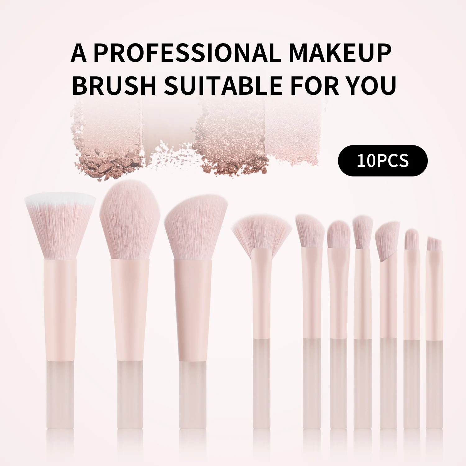 10pcs multifunctional makeup brush set - mini, compact and easy to carry, suitable for novices