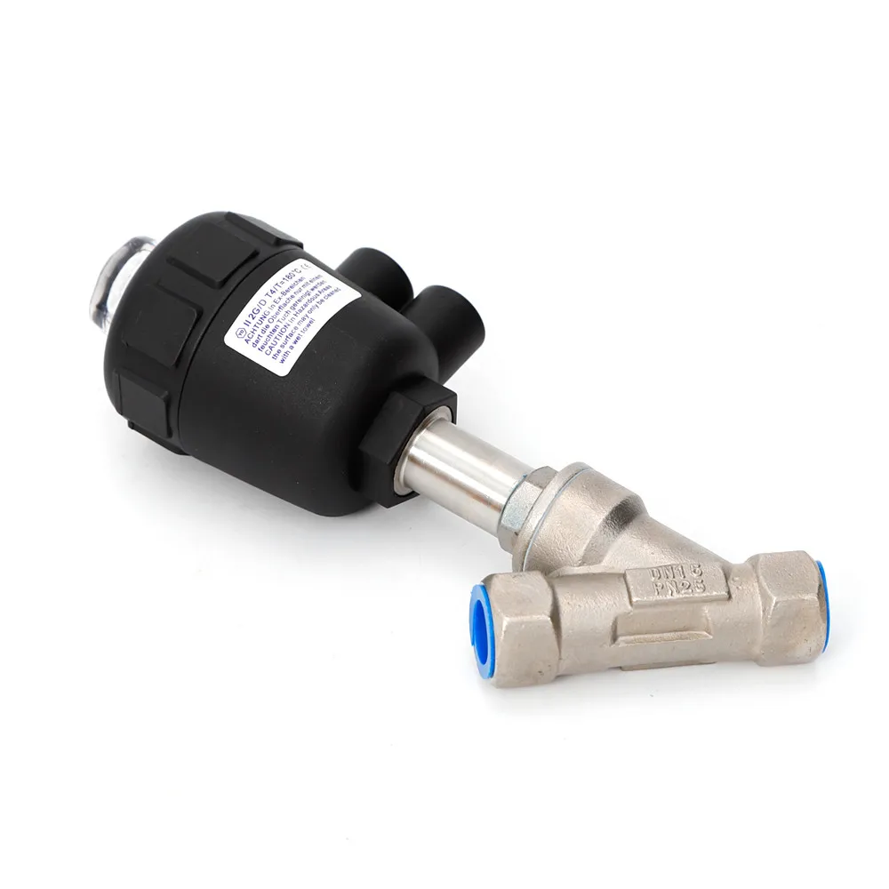 Dn15 1/2 インチ Bspp ステンレス鋼単動空気作動アングル シート バルブ