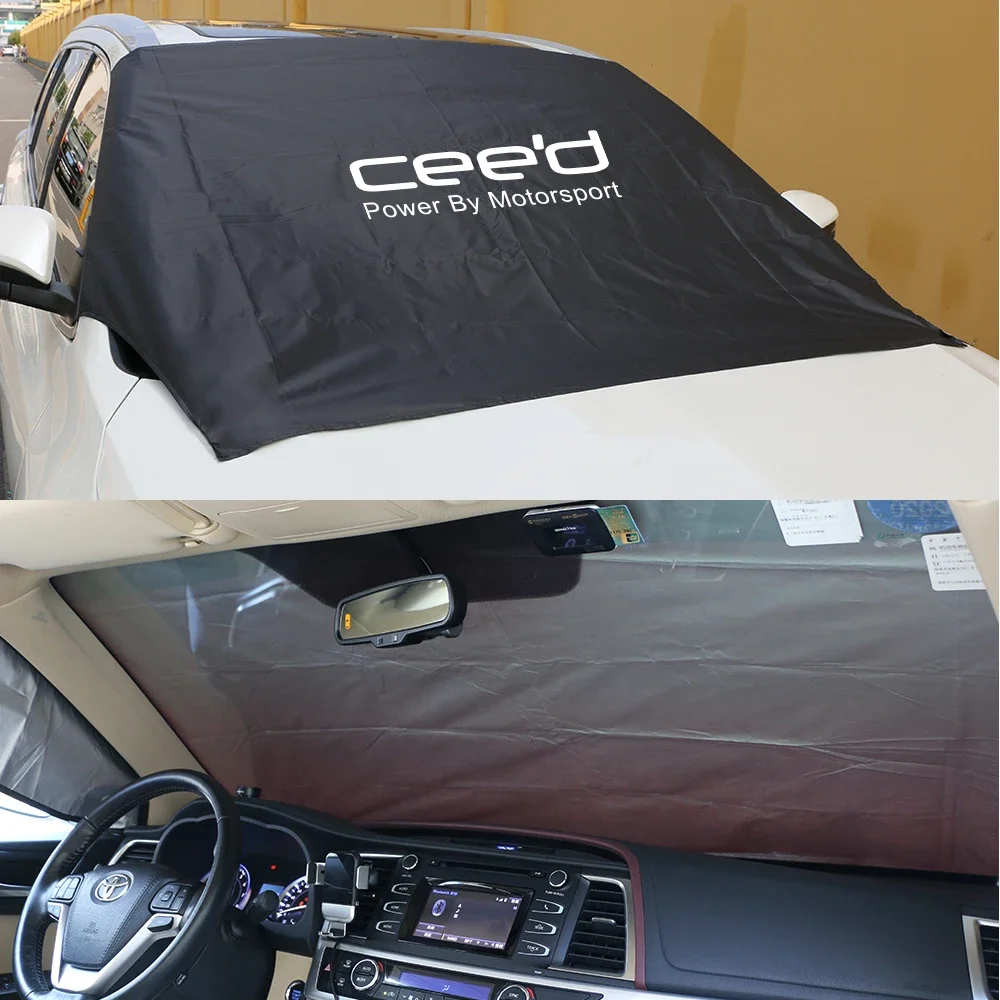 Car Windscreen Sunshade Window Snow Shade Cover Accessories For Kia Rio Picanto Ceed Forte Optima Sedona Cadenza K9 Telluride