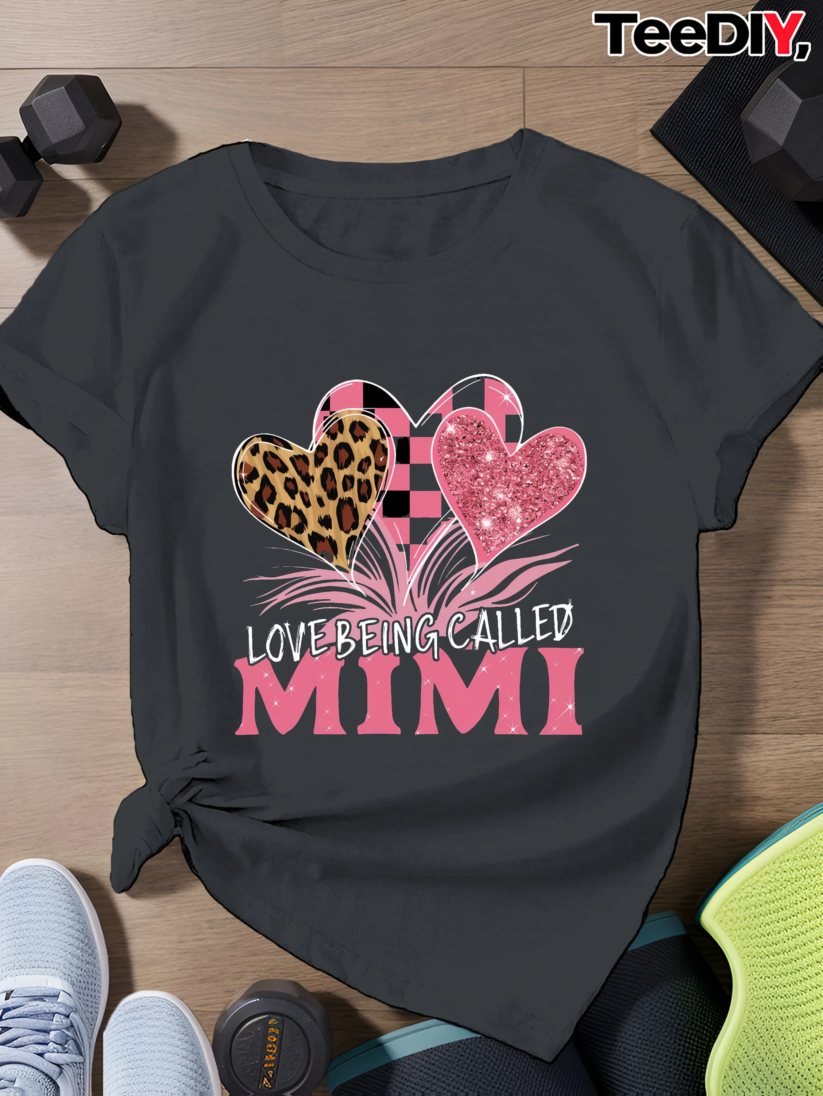hearts love being called MIMI Women'S Plus Size Sports Short Sleeve T-Shirt