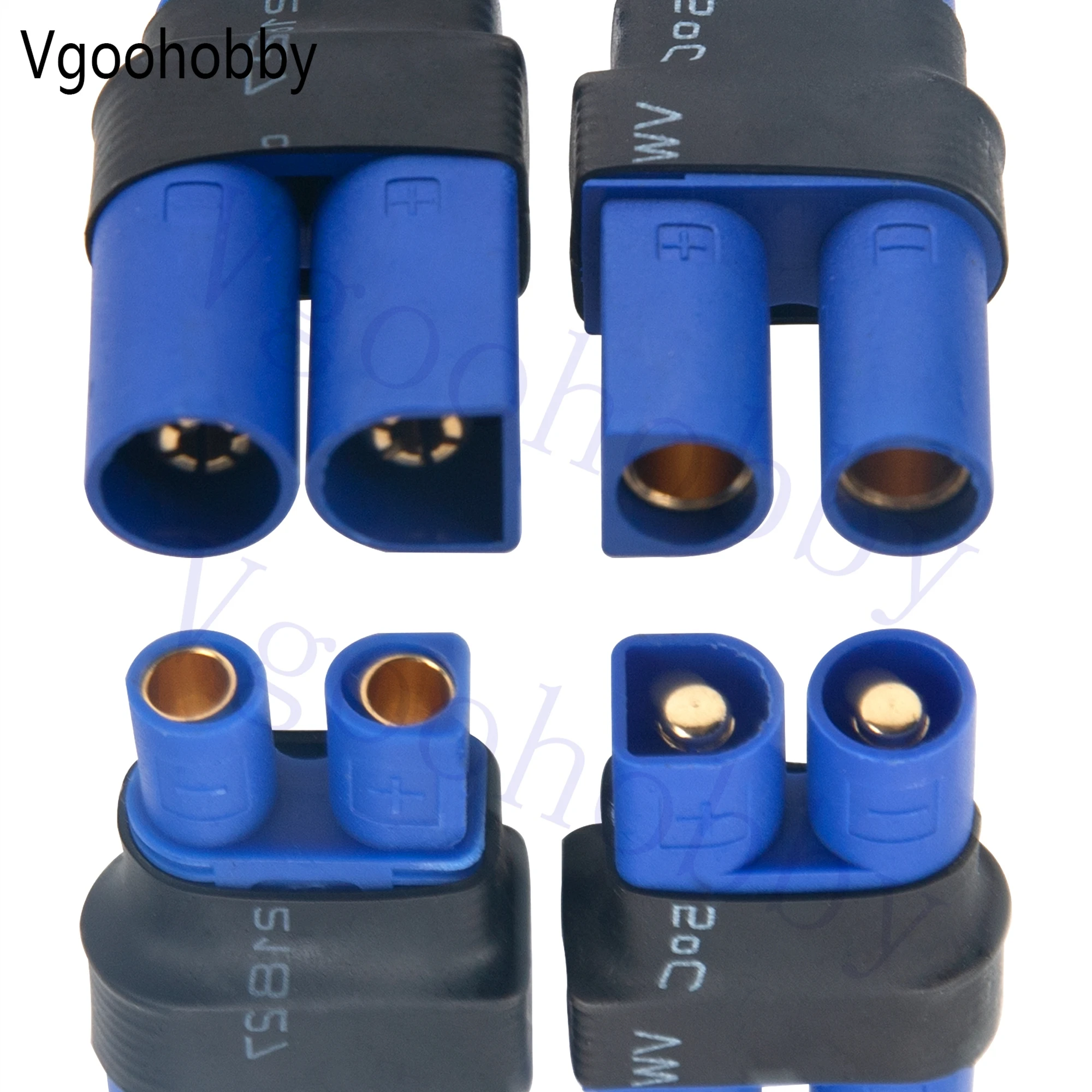 2Pairs EC5 to EC3 Connector Adapter Female Male Plugs Adaptor for RC FPV Drone Car Boat Lipo NiMH Battery Charger ESC