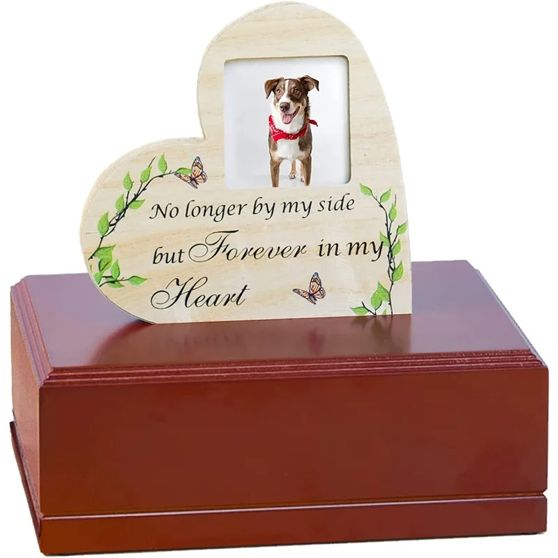 

Solid Wood Ash Box for Pet, Pet Ash Box, Photo Frame, Commemorative Dog Coffin, Funeral Supplies