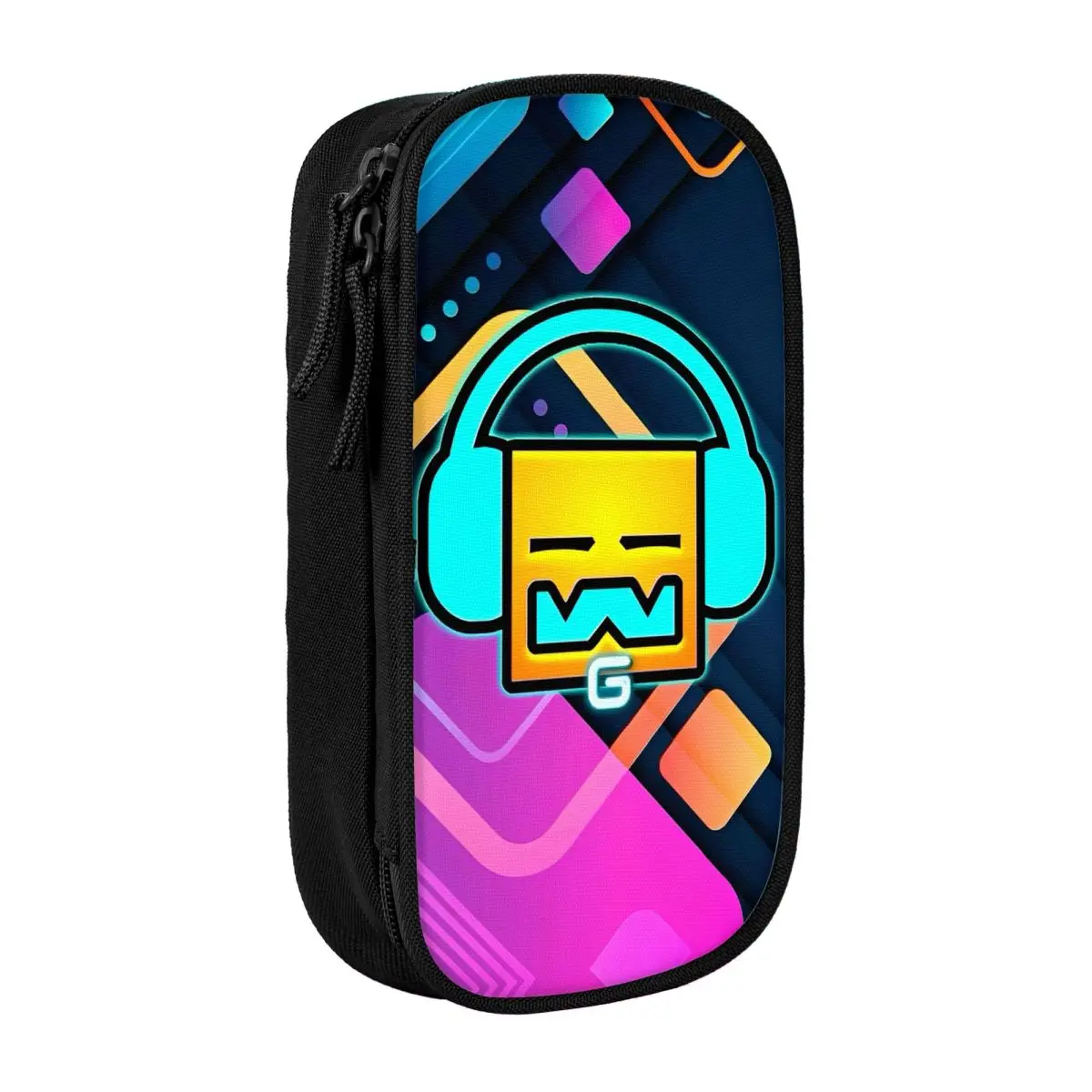 Geometry Dash Music Pencil Case Geometric Dash Video Game Pen Pencil Bags Kids Large Storage School Supplies Gifts Pencilcases