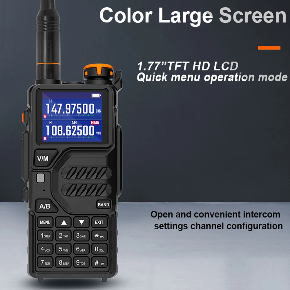 Baofeng K5 Plus Walkie Talkie 12W High Capacity UHF VHF AM FM Two Way Radio UV-K5 Full Band LCD Noise Reduction DTMF Ham Radio