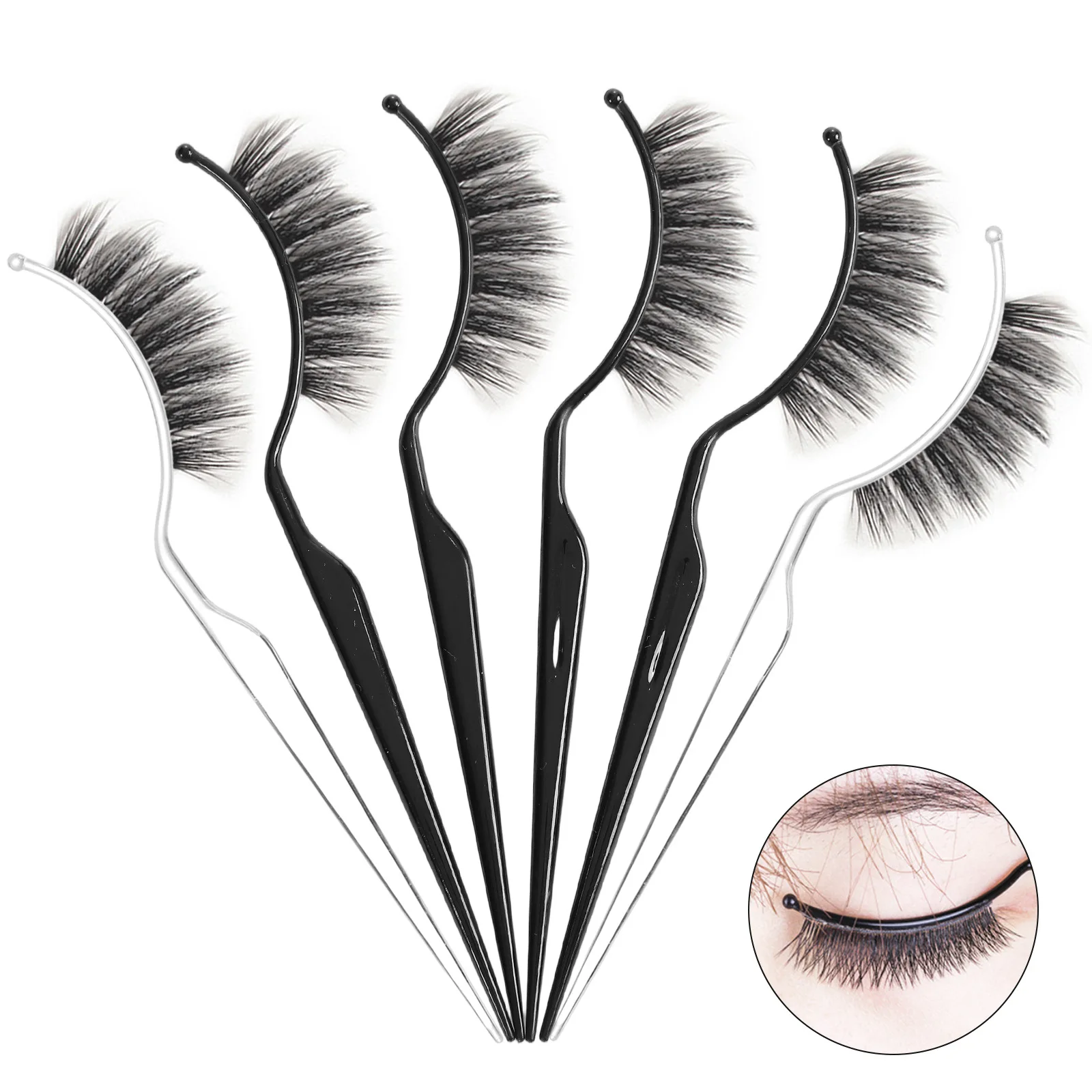 10pcs False Eyelashes Trial Wearing Device Eyelashes Style Display Wands Eyelash Applicator Auxiliary Bracket Lashes Holder