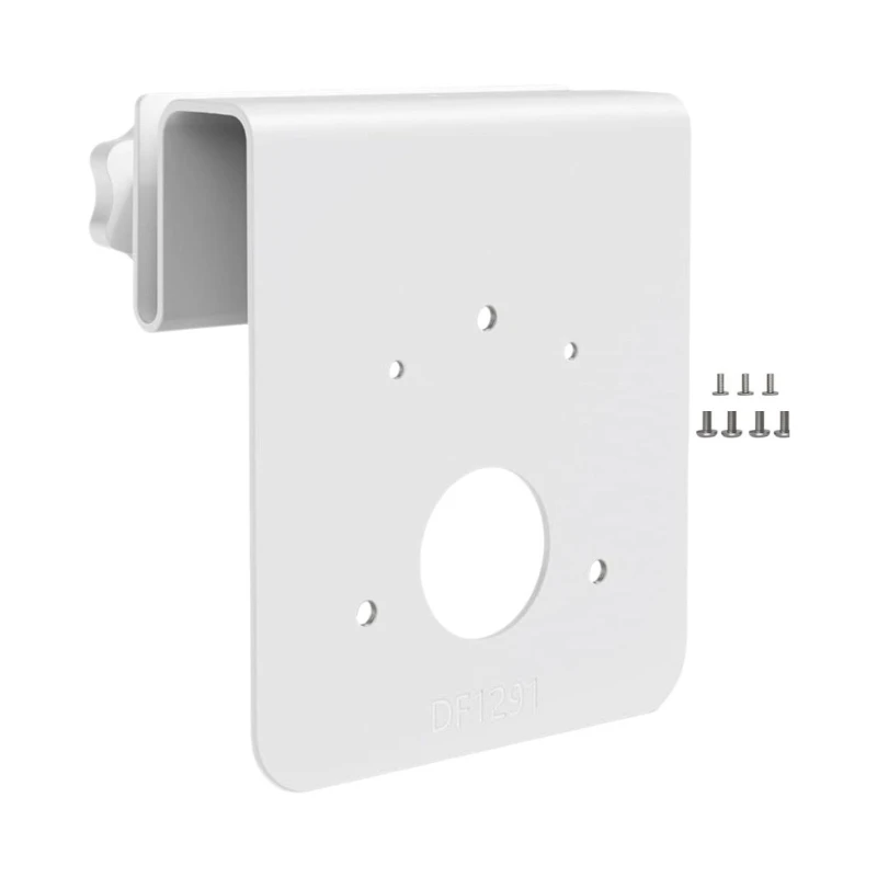 Security Camera Roofline Mount with No-Drill Side Clamp, Flat Mounting Plate, Center Opening, and Multiple Attachment Holes for