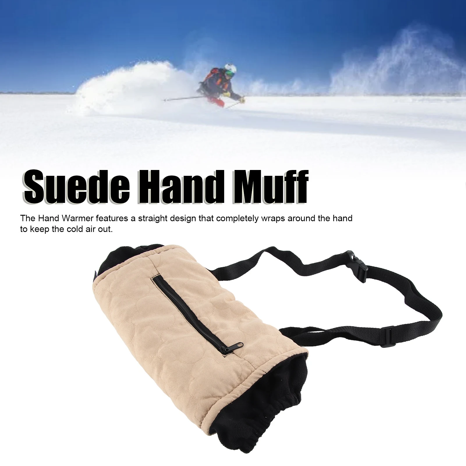 

Suede Hand Muff Straight Tube Complete Wrap Soft Waterproof Windproof Hand Warming Pouch For Autumn Winter Outdoor Activities