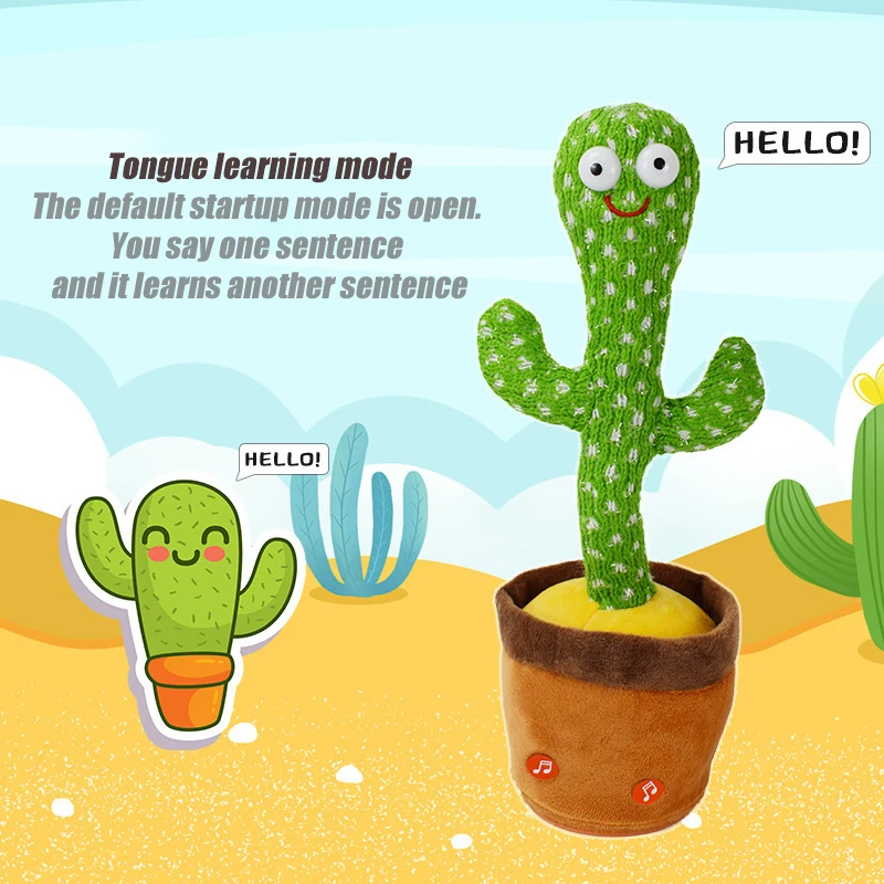 Children's toys cactus toys learn to speak dance twist and sing have a conversation with each other plush toys