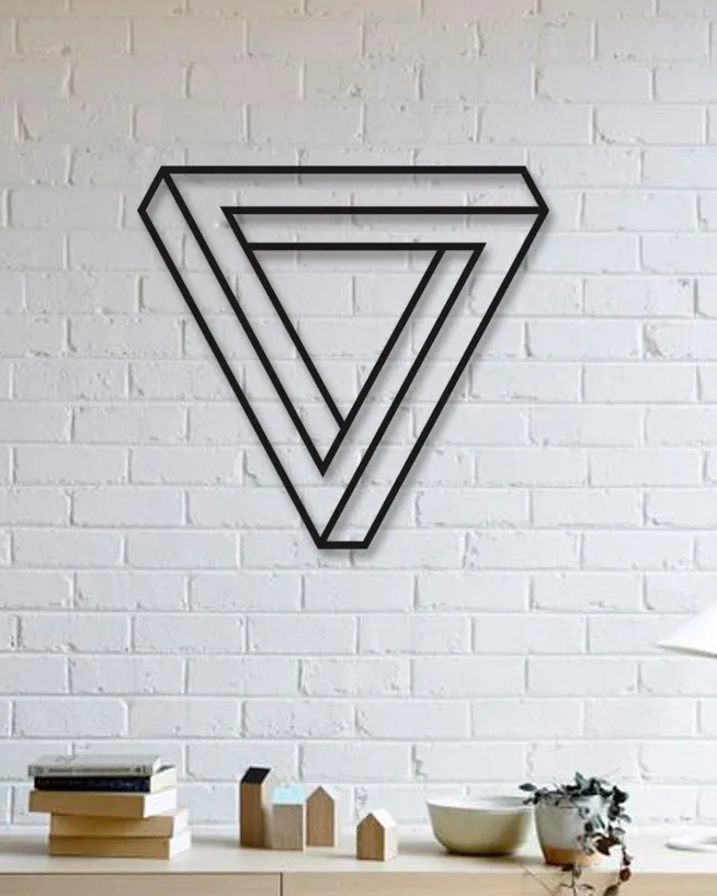 

Designed Triangle Decorative Metal Plate Black Wall Décor,Living Room, Bedroom, Kitchen, Bathroom Interior Decoration, wall Han