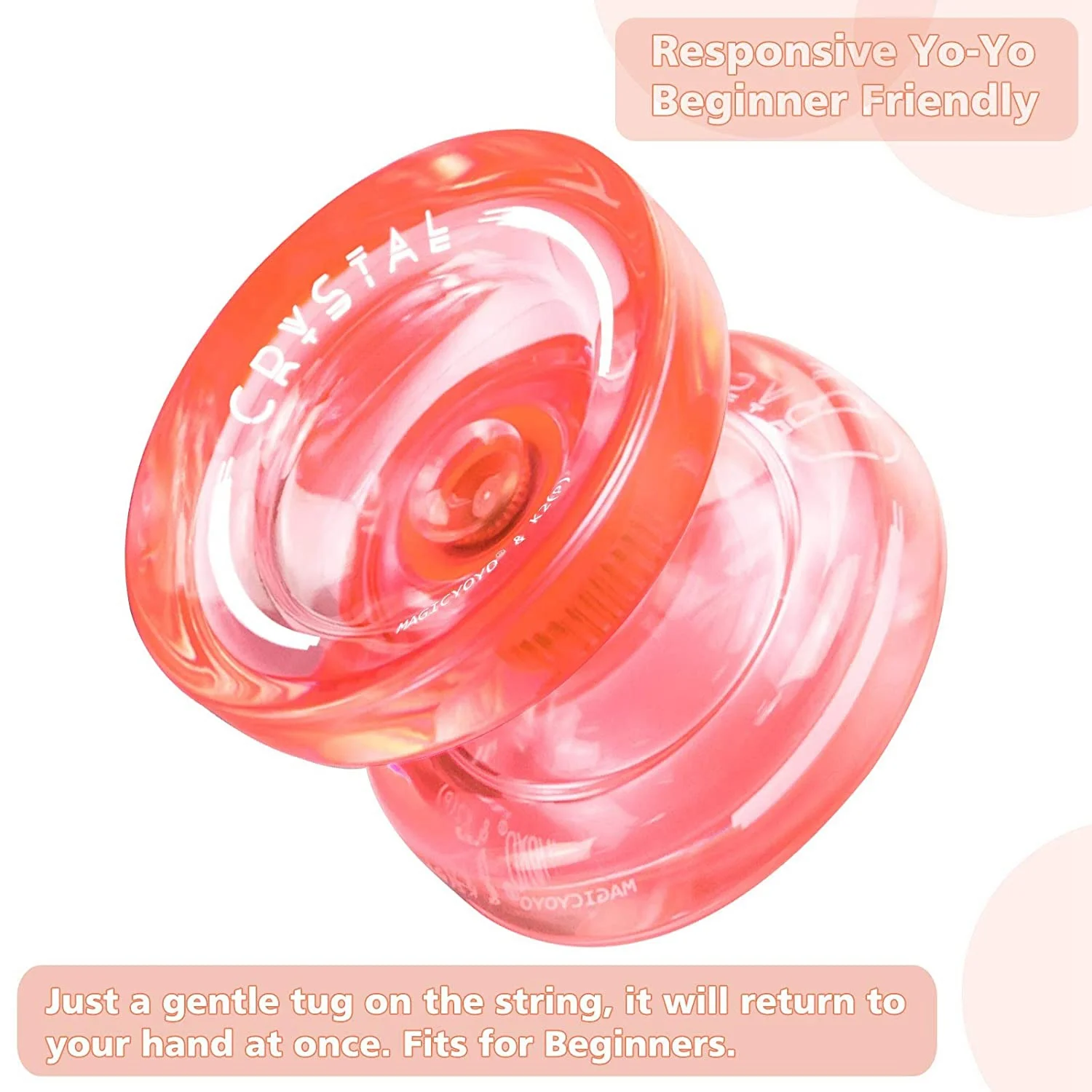 MAGICYOYO K2 Plus Crystal Responsive Yoyo Dual Purpose Yo-Yo with Replacement Unresponsive Bearing for Intermediate Orange