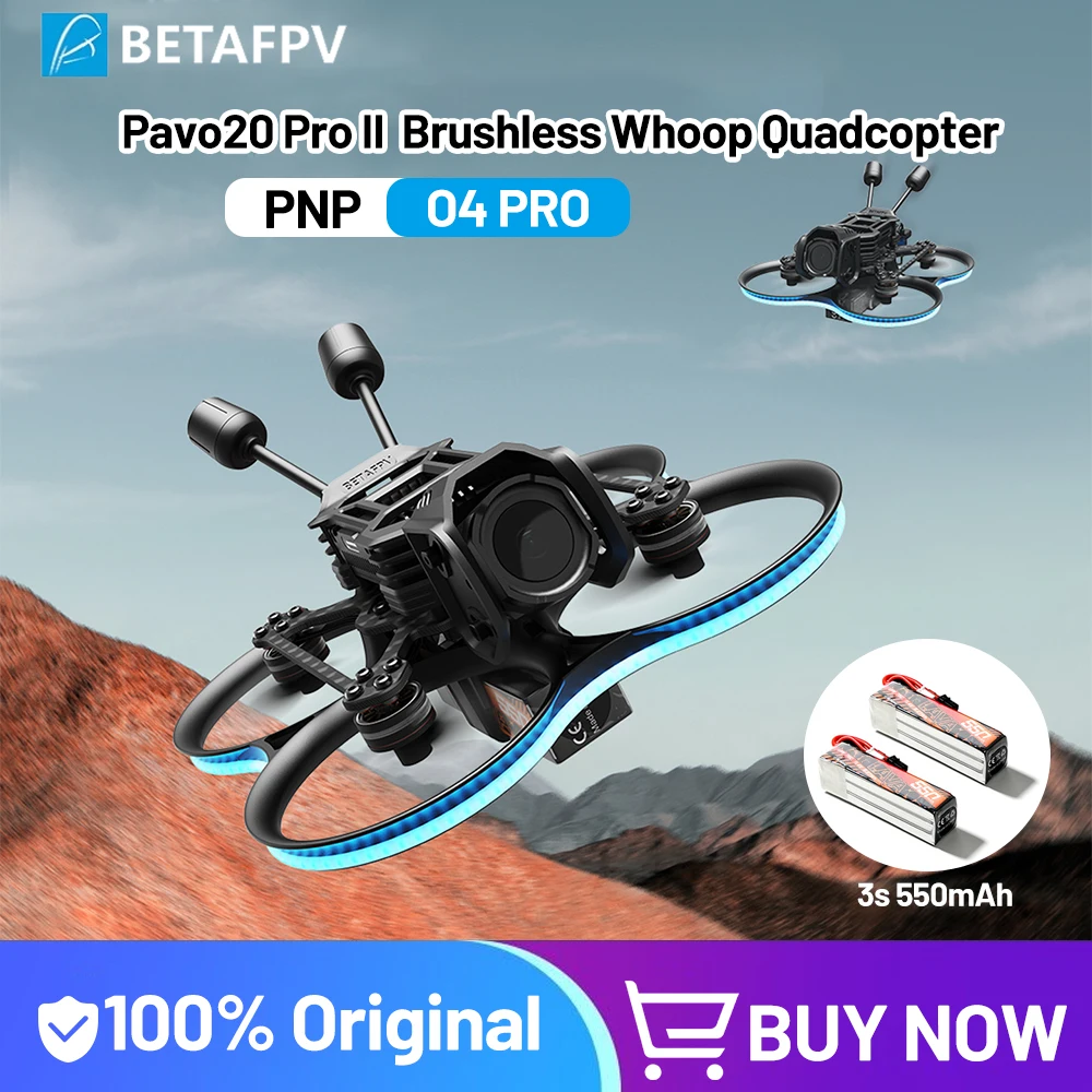 

BETAFPV Pavo20 PRO II Бесщеточный квадрокоптер Whoop Фристайл Cinewhoop PNP/O4 PRO Версия 1104 7200 КВ Двигатели ELRS2.4G/SBUS RX