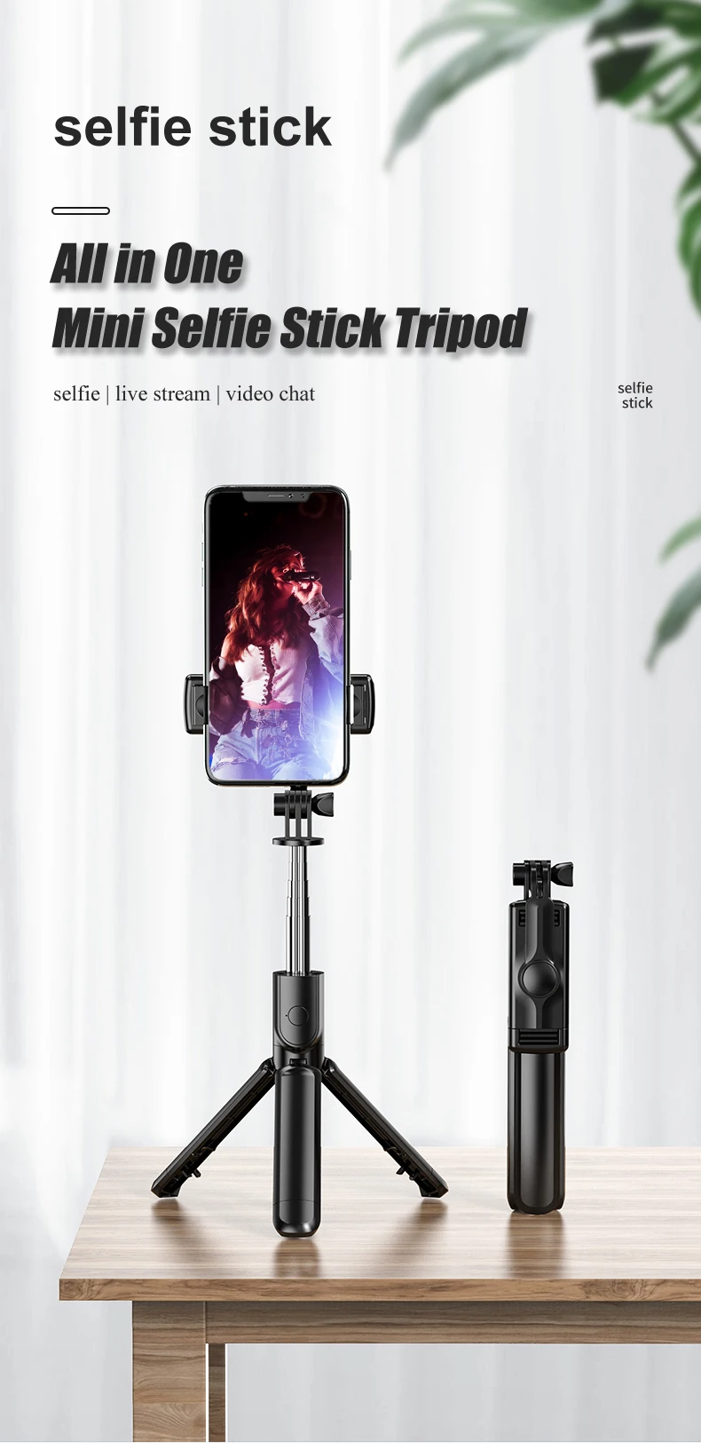 Hot Foldable Tripod Detachable Remote Shutter S03 Selfie Stick for Smart Mobile Phone S03