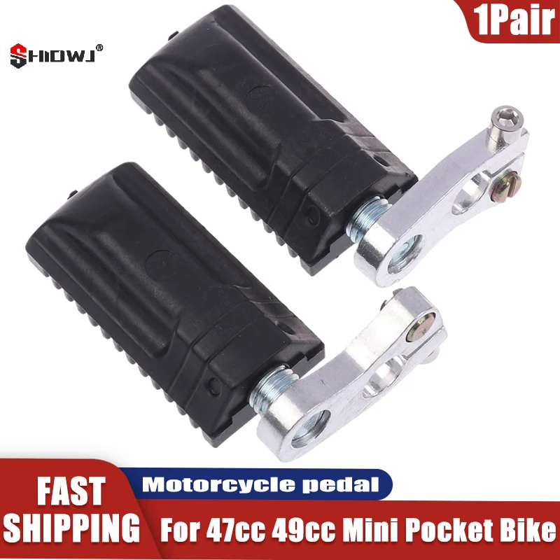 1Pair Motorcycle Rear Foot Pegs Rests Pedals For 47cc 49cc Mini Pocket Bike Motorcycles Pedal Rear Footpegs Motor Accessories