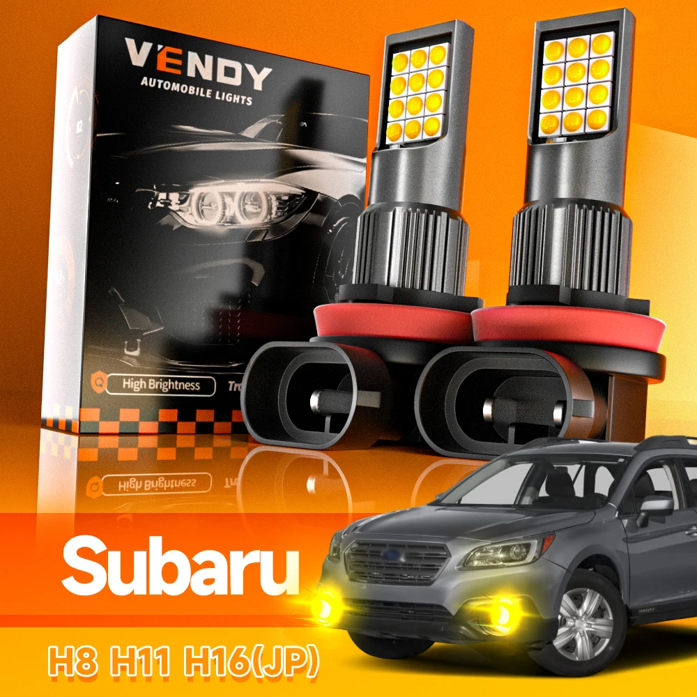 2pcs LED Fog Light Blub H11 H16 Lamp Canbus No Error For Subaru Legacy Forester 2014-2019 Impreza Outback WRX STI 2015-2017