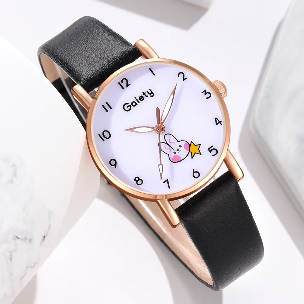 GAIETY Couple Simple Style Rabbit Element Dial Watch Casual Fashion Quartz Watch Is The Perfect Gift For Her