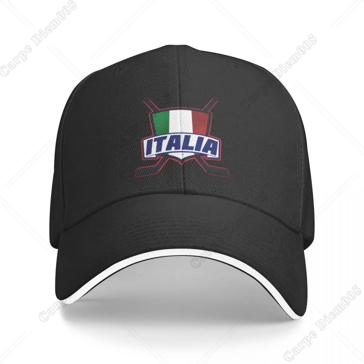 Italian Hockey Flag Hockey Lovers Baseball Cap Luxury Cap Vintage Men Women Suitable for All Seasons Easy To Carry