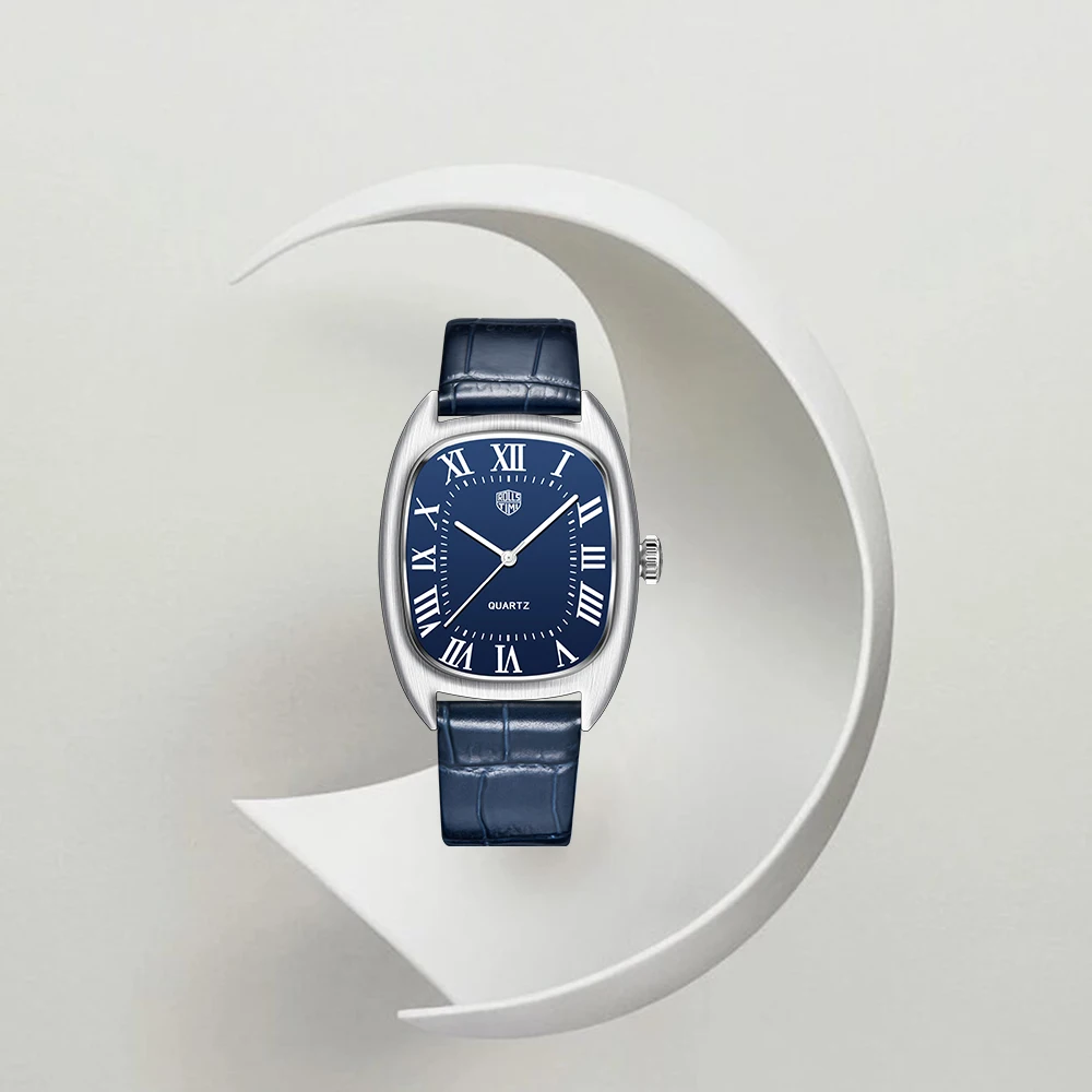 

ROLLSTIMI 2026 Новые мужские кварцевые часы 36 мм из нержавеющей стали Спортивный тренд 50 м Водонепроницаемый кожаный ремешок Hardlex Зеркальные кварцевые часы