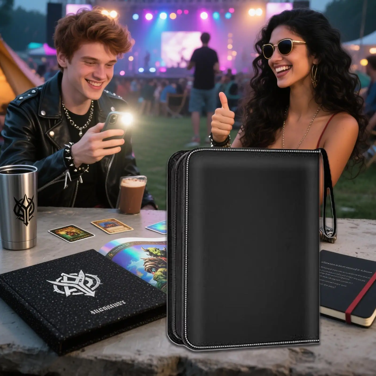 

Sports Card Binder Trading Card Storage Binder With 50 Removable Sleeves Zipper Collectible Photocard Holder Organizer For