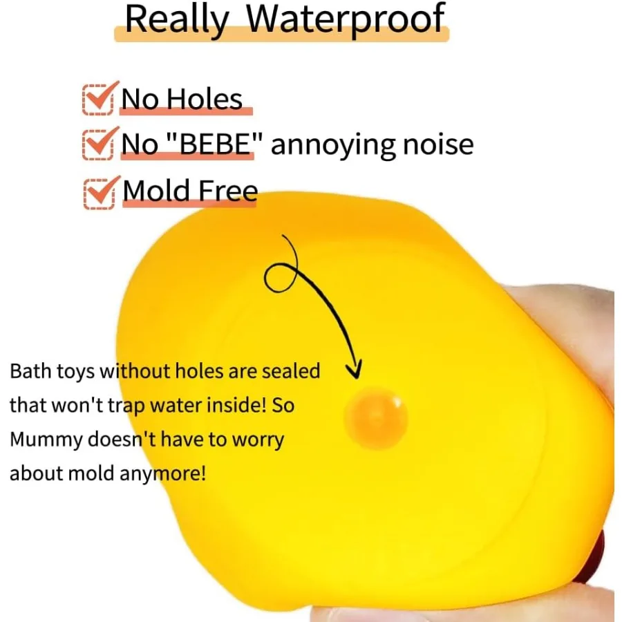 Waterproof No Squeak No Hole No Bebe Noise 20 Pcs 3 Inch Rubber Funny Yellow Ducky Duck Bath Pool Toy Without Hole for Kid Show