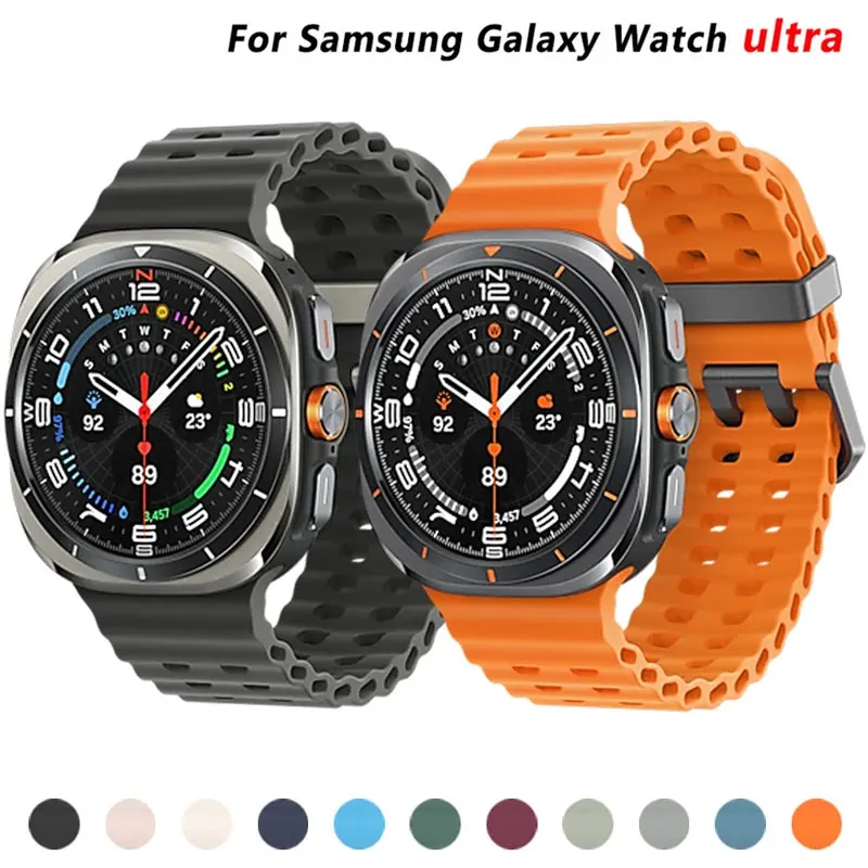 

Marine Band For Samsung Galaxy Watch ultra Strap 47mm Accessories Sport silicone Bracelet correa Galaxy Watch 7 ultra Strap 47mm