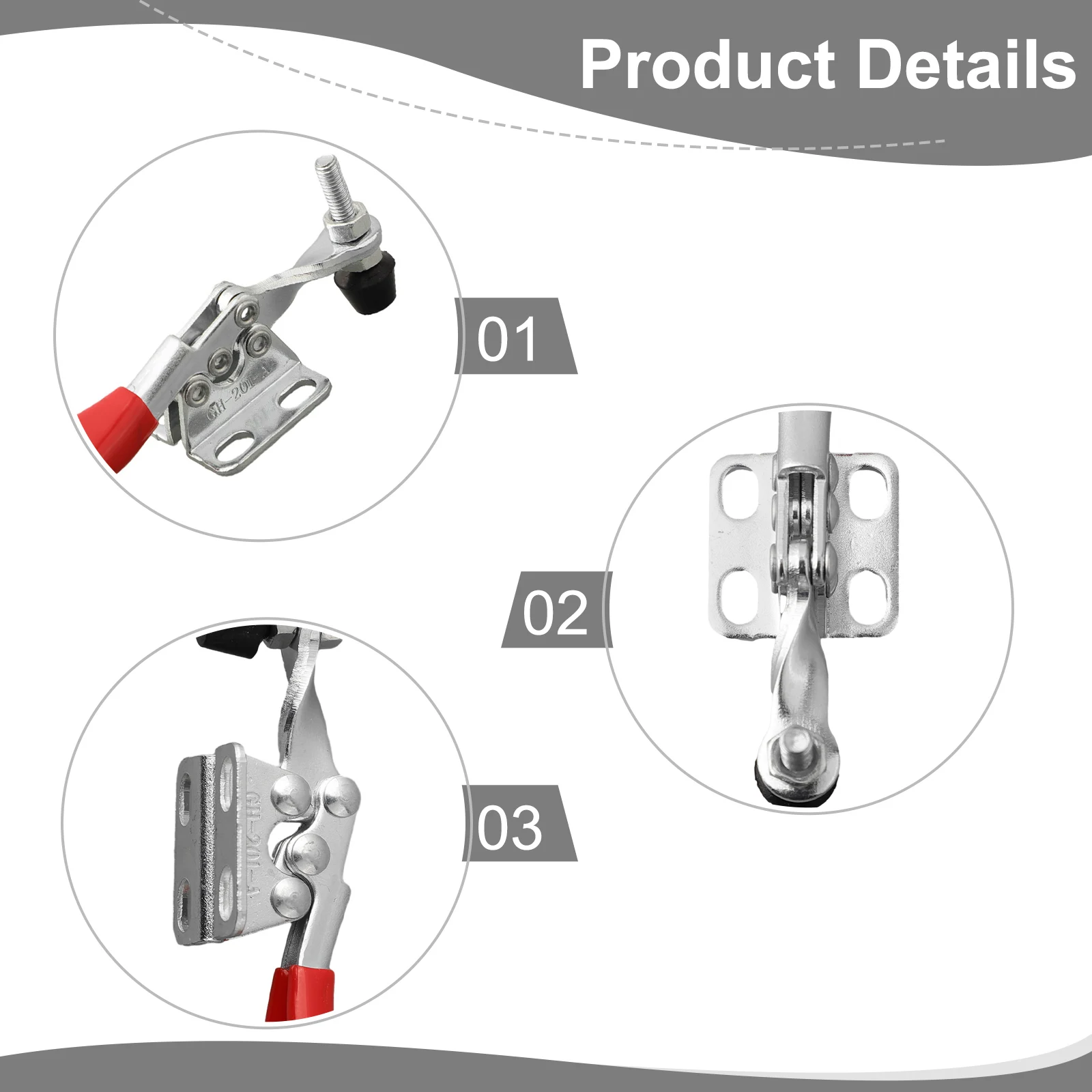 1pcs GH-201A Toggle Clamp Quick Release Horizontal Clip DIY Woodworking Heavy Duty Vertical Toggle Clamps Tools Accessories