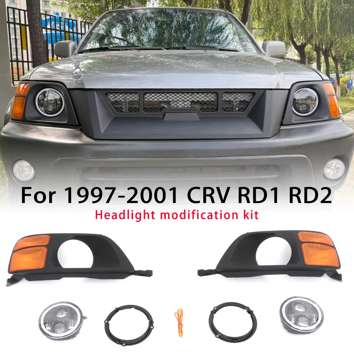 

Модификация светодиодных фар и рамки указателя поворота подходит для Honda CRV RD1 RD2 1997-2001 гг.