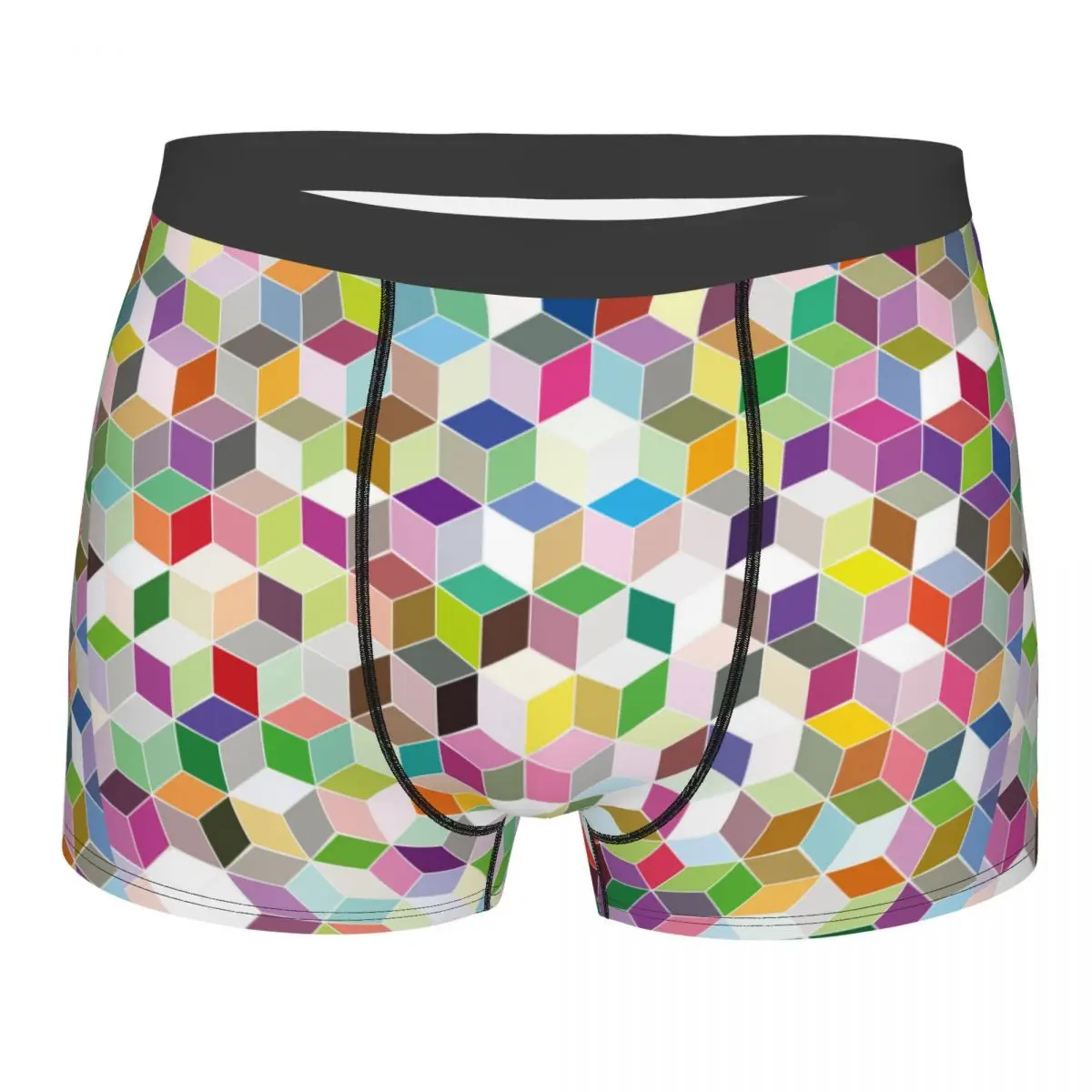 Novelty Boxer Rainbow Hexagonal Shorts Panties Briefs Man Underwear Colorful Abstract Background Soft Underpants for Male S-XXL