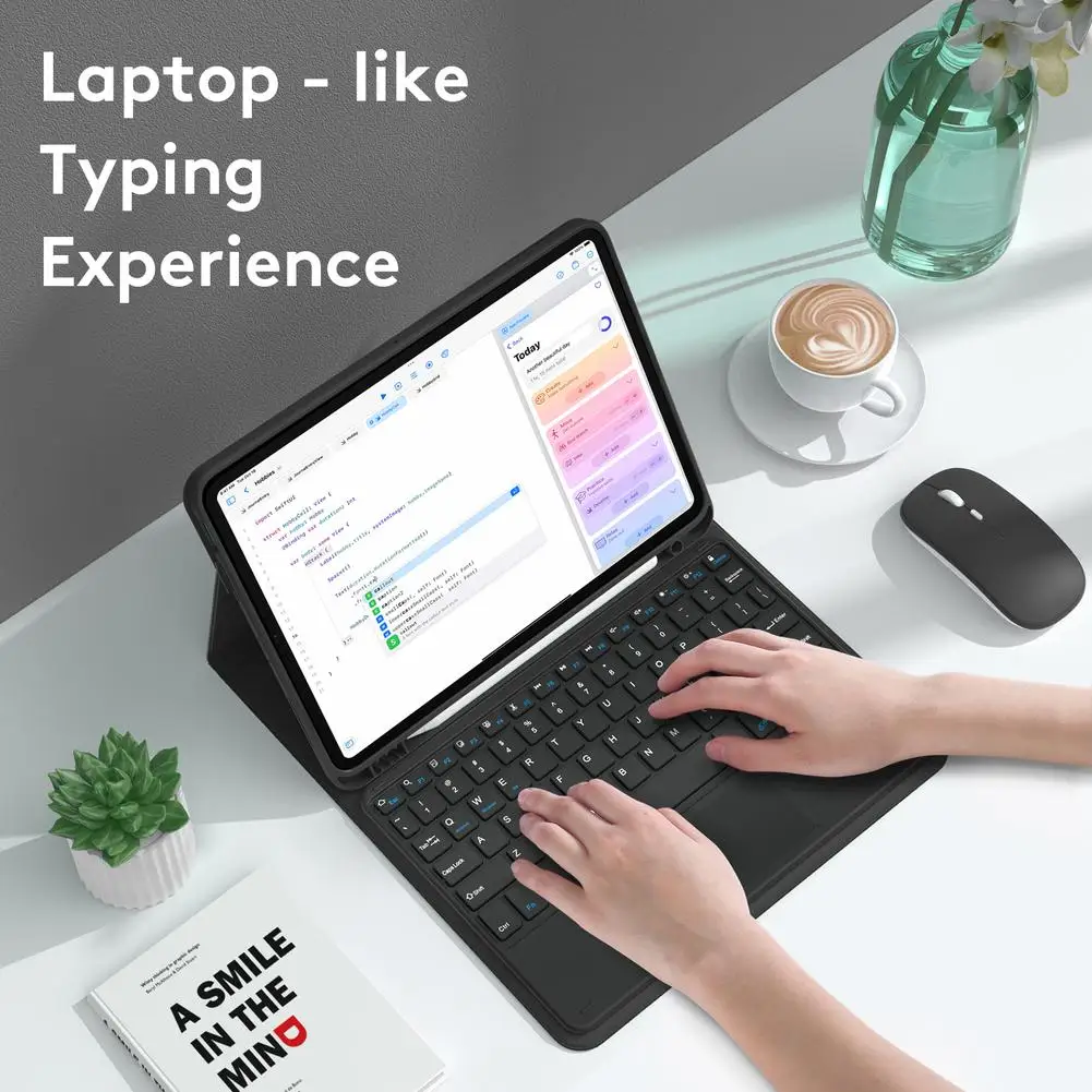 Bluetooth-compatible Keyboard With Protective Leather Case Set Compatible For pad Pro11 Air5 10.9 Inch 11 Inch