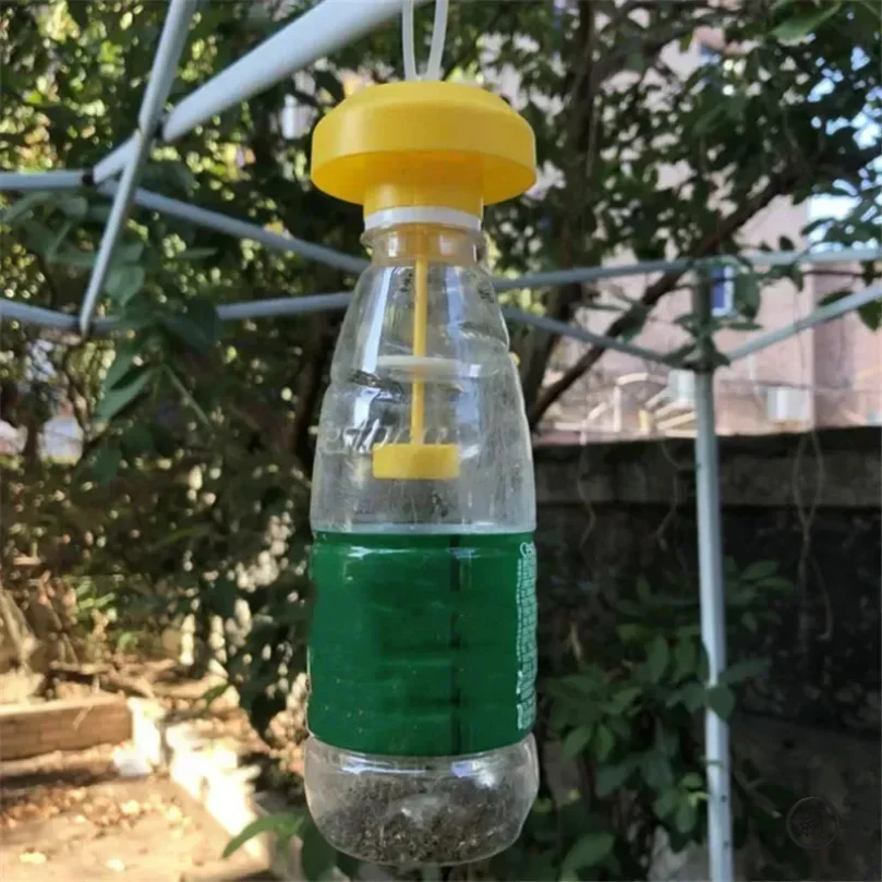 2 個フルーツキラープラスチック黄色ショウジョウバエトラップハエキャッチャー害虫昆虫制御家庭用農場 6*6*2 センチメートル