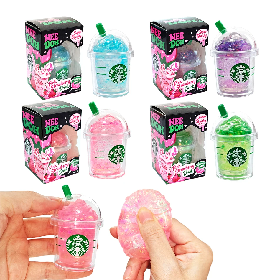 2026 Nuevo Schylling NeeD Doh Bilnd Box Juguete Sensorial Antiestrés en Forma de Taza para Bebidas, Bola de Nieve Antiestrés para Concentración y TDAH