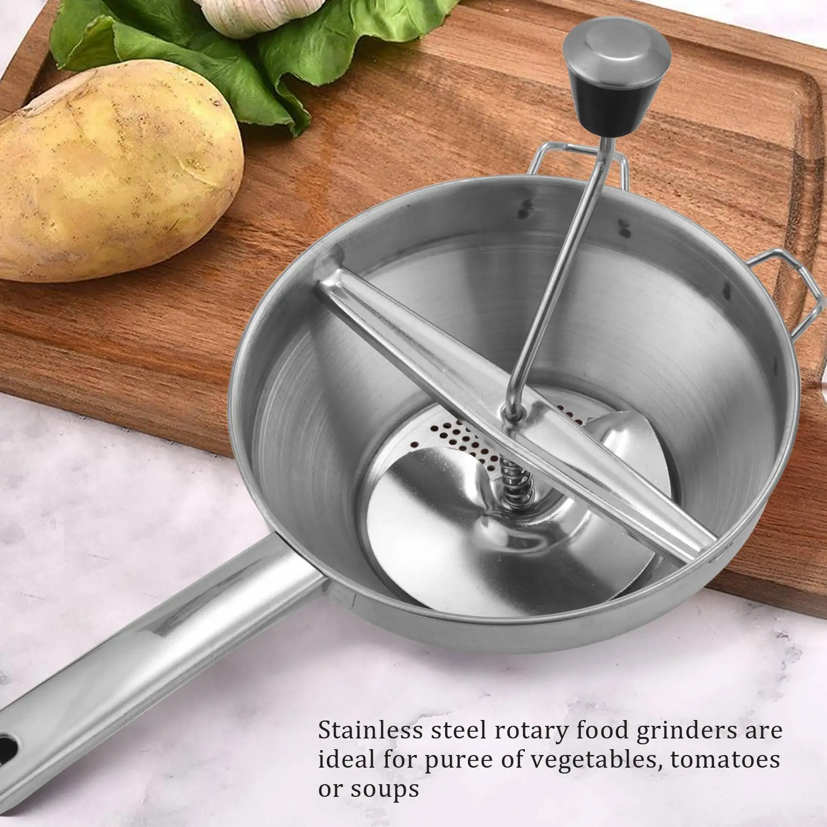 Stainless Steel Rotary Food Mill Great for Making Puree or Soups of Vegetables Tomatoes Creative Home Kitchen Tools