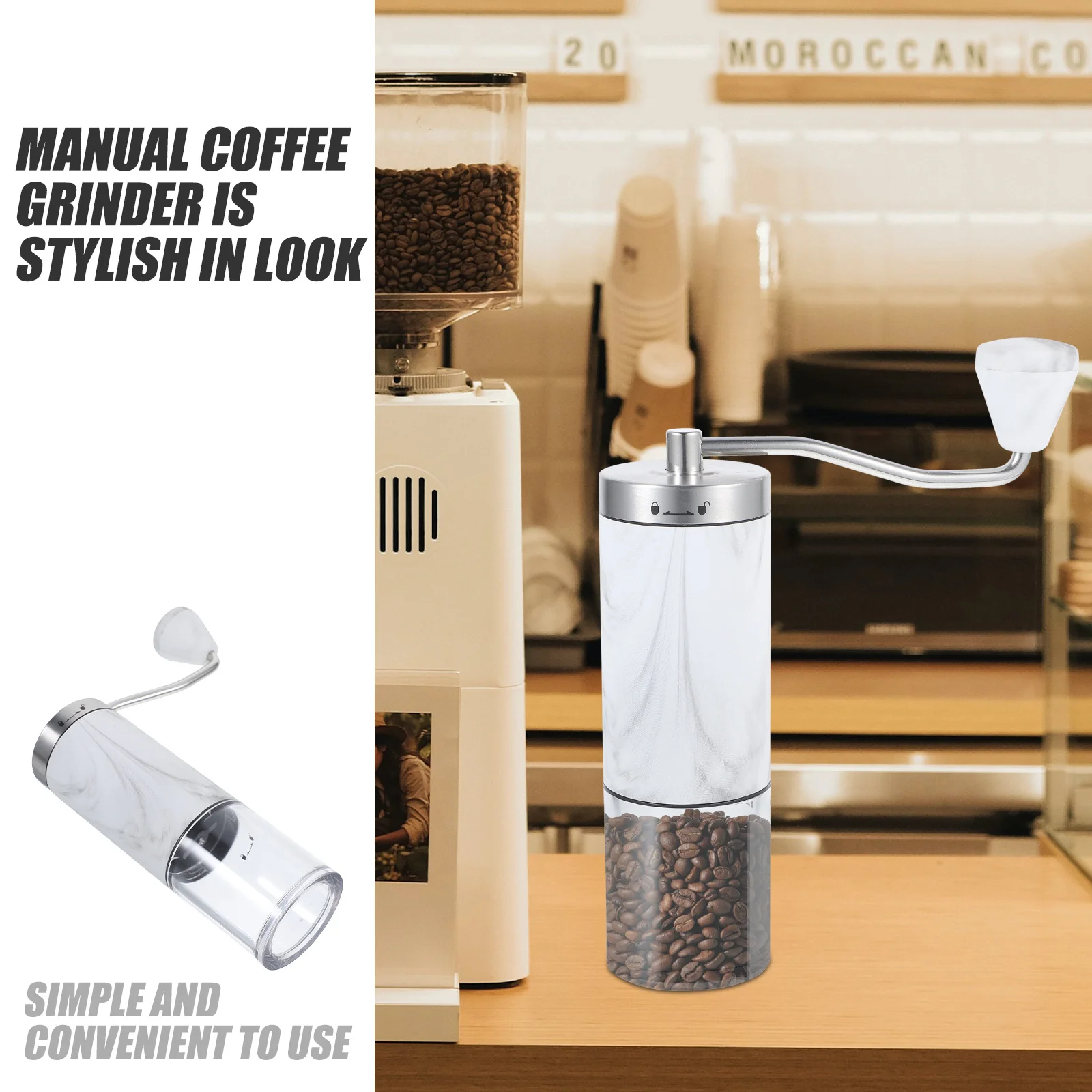 

Hand Crank Coffee Bean Mill Portable Manual Espresso Grinding Tool for Camping and Travel Hand Coffee Manual Small